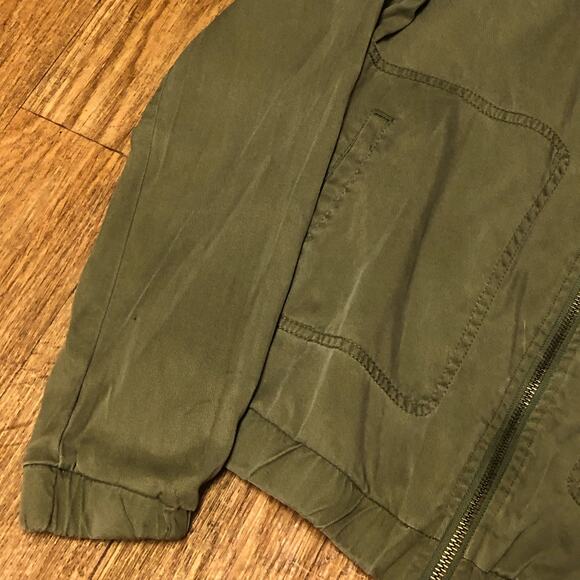 Merona Green Zip Front Utility Military Jacket Size Small - Picture 3 of 9